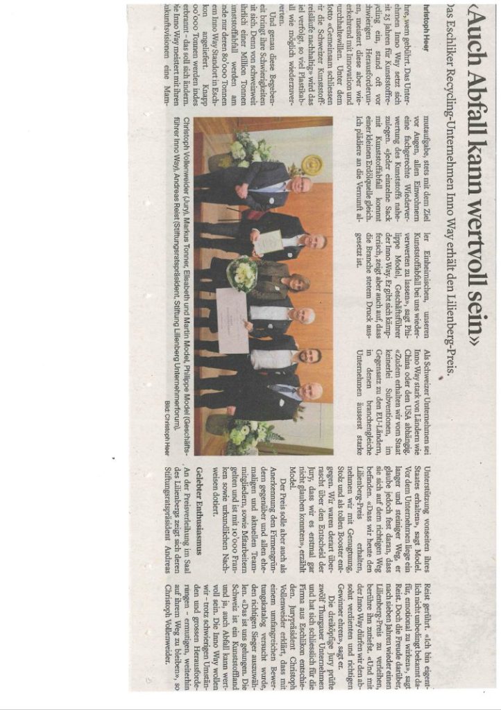 Thurgauer Zeitung - Lilienberg Preis