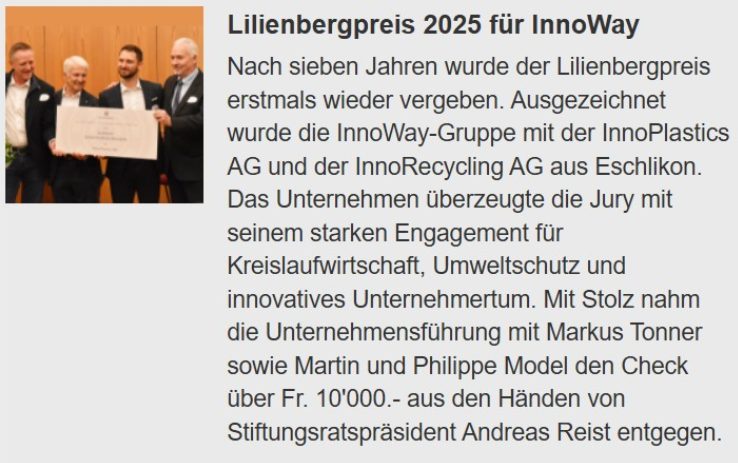 Kunststoff Swiss - Lilienberg Preis