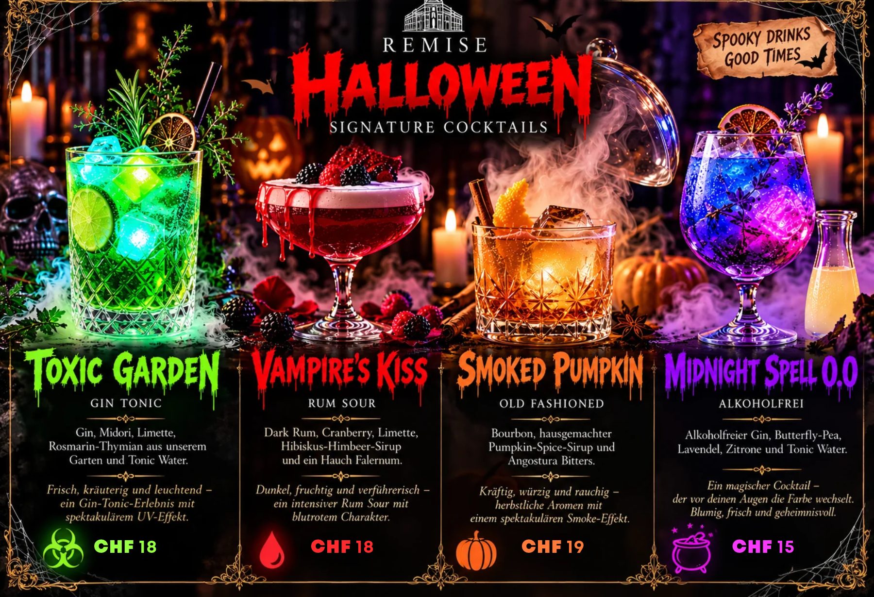 Halloween Cocktails auf dem Lilienberg